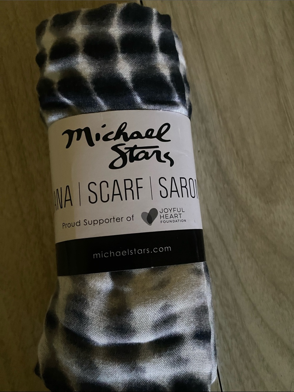 Michael Stars Men's Black and White Tie-Dye Scarf
